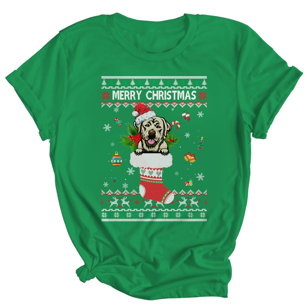 Merry Christmas Labrador In Sock Dog Funny Ugly Xmas Shirt & Sweatshirt | siriusteestore