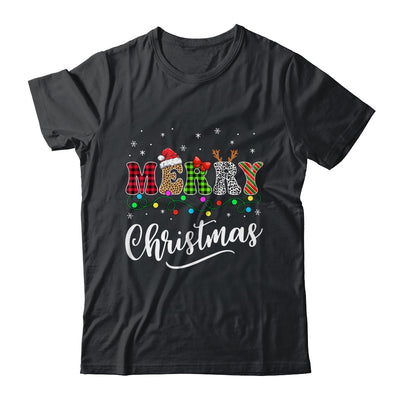 Merry Christmas Leopard Buffalo Red Plaid For Men Women Shirt & Sweatshirt | siriusteestore