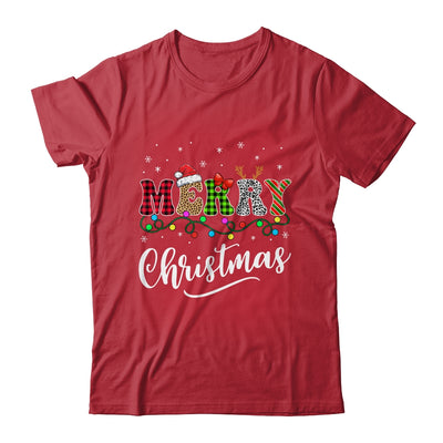Merry Christmas Leopard Buffalo Red Plaid For Men Women Shirt & Sweatshirt | siriusteestore