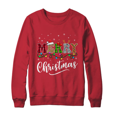 Merry Christmas Leopard Buffalo Red Plaid For Men Women Shirt & Sweatshirt | siriusteestore