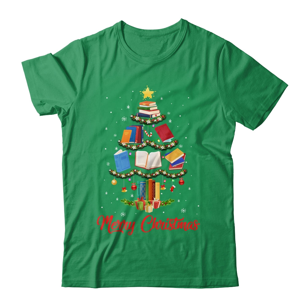 Merry Christmas Library Tree Cute Book Lover Librarian Shirt & Sweatshirt | siriusteestore