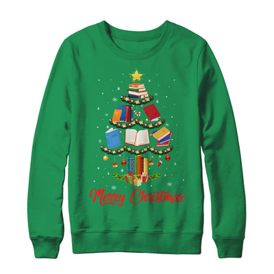 Merry Christmas Library Tree Cute Book Lover Librarian Shirt & Sweatshirt | siriusteestore