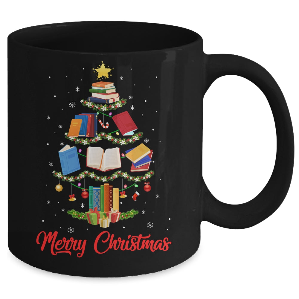 Merry Christmas Library Tree Cute Book Lover Librarian Mug | siriusteestore