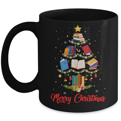 Merry Christmas Library Tree Cute Book Lover Librarian Mug | siriusteestore