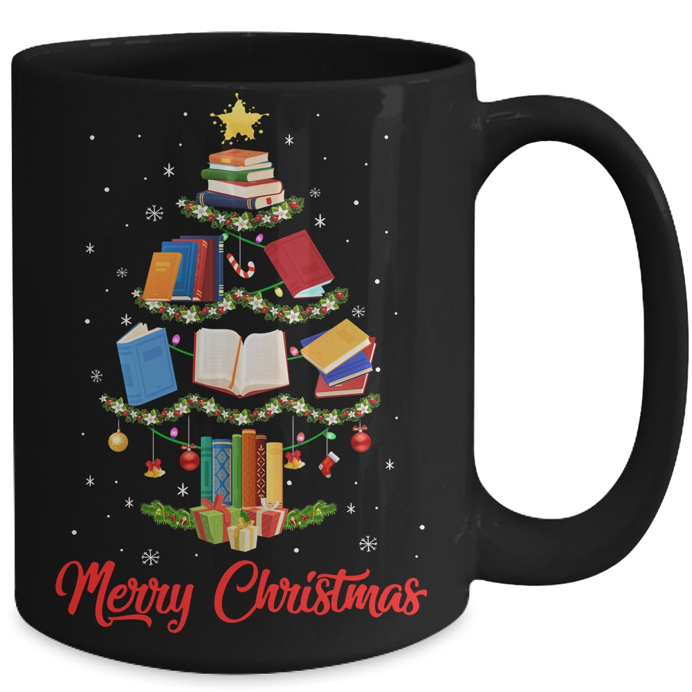 Merry Christmas Library Tree Cute Book Lover Librarian Mug | siriusteestore