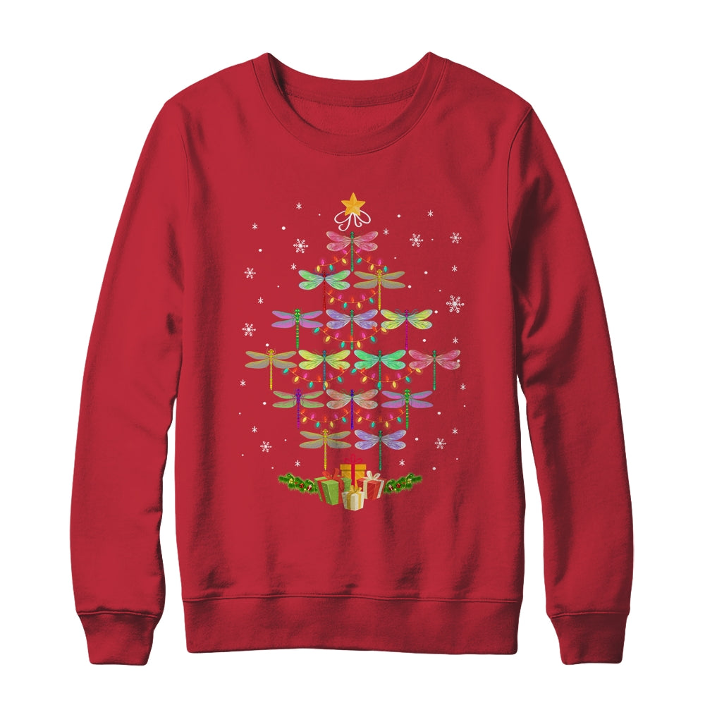 Merry Christmas Lover Xmas Dragonfly Christmas Tree Shirt Sweatshirt