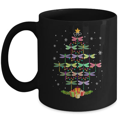 Merry Christmas Lover Xmas Dragonfly Christmas Tree Mug | siriusteestore