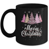 Merry Christmas Pink Leopard Print Christmas Tree Women Mug | siriusteestore