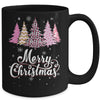 Merry Christmas Pink Leopard Print Christmas Tree Women Mug | siriusteestore