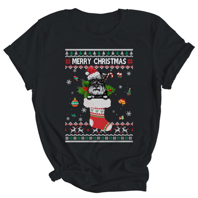 Merry Christmas Schnauzer In Sock Dog Funny Ugly Xmas Shirt & Sweatshirt | siriusteestore