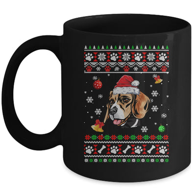 Merry Christmas Ugly Xmas Beagle Santa Hat Funny Mug | siriusteestore