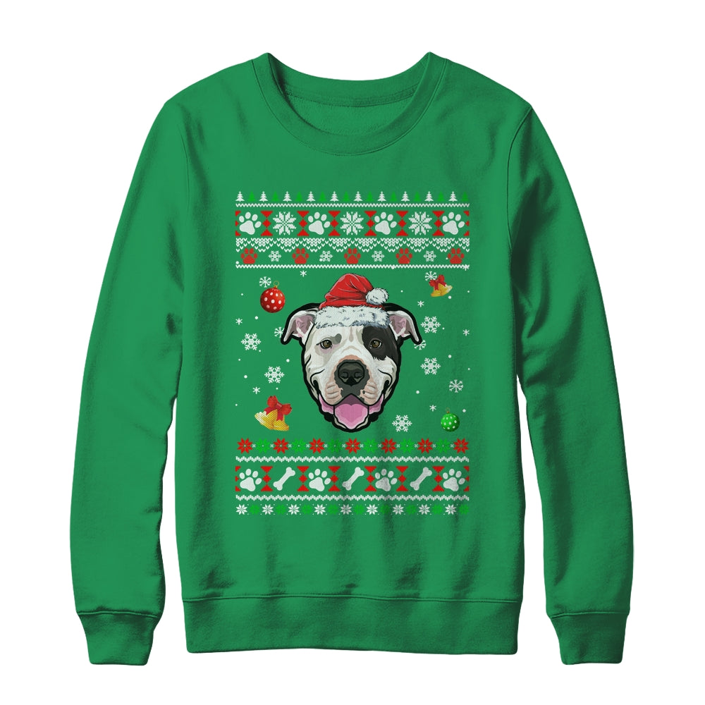 Merry Christmas Ugly Xmas Bull Terrier Santa Hat Funny Shirt & Sweatshirt | siriusteestore