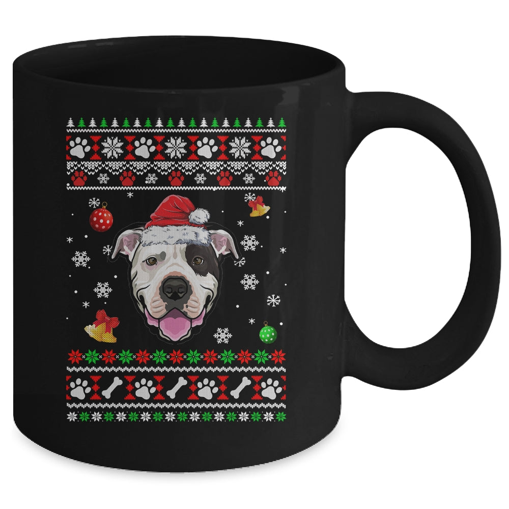 Merry Christmas Ugly Xmas Bull Terrier Santa Hat Funny Mug | siriusteestore