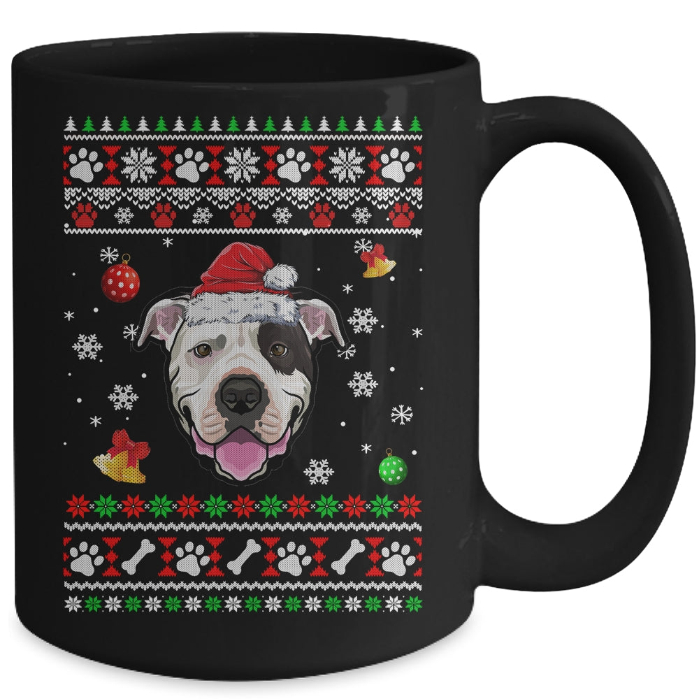 Merry Christmas Ugly Xmas Bull Terrier Santa Hat Funny Mug | siriusteestore