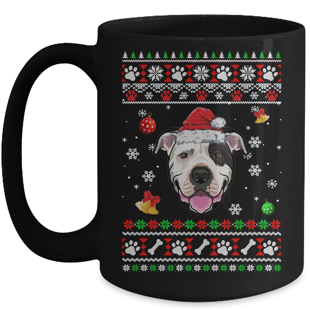Merry Christmas Ugly Xmas Bull Terrier Santa Hat Funny Mug | siriusteestore