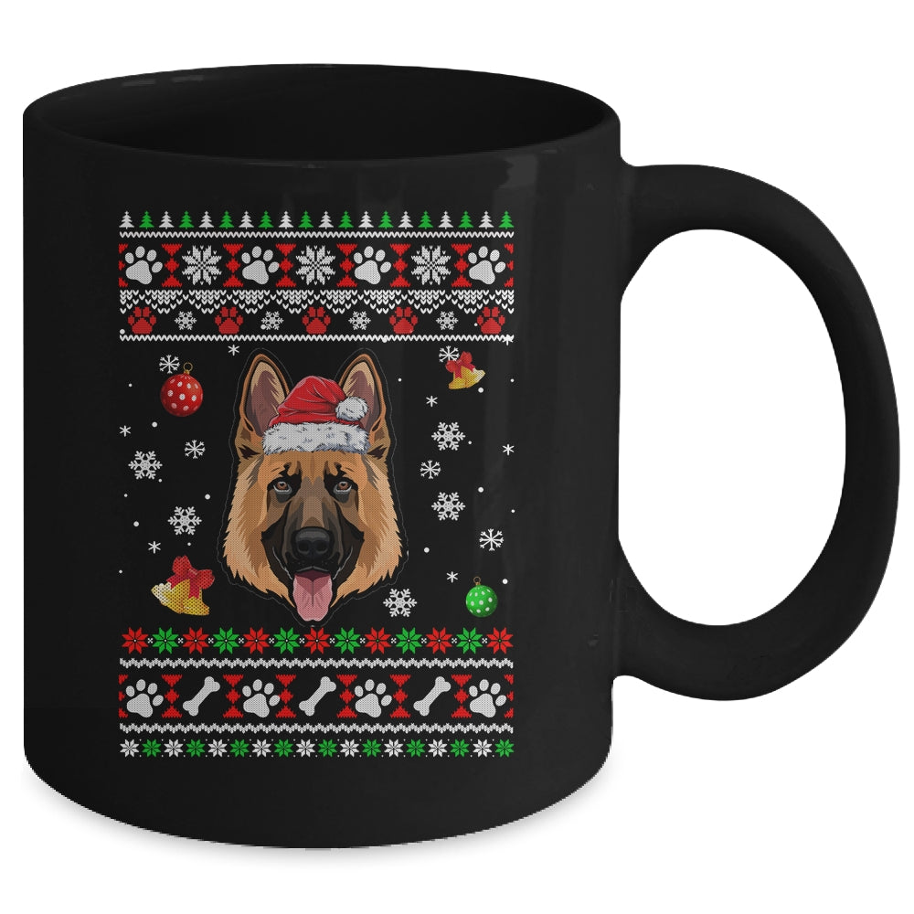 Merry Christmas Ugly Xmas German Shepherd Santa Hat Funny Mug | siriusteestore