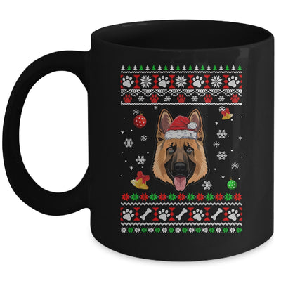 Merry Christmas Ugly Xmas German Shepherd Santa Hat Funny Mug | siriusteestore