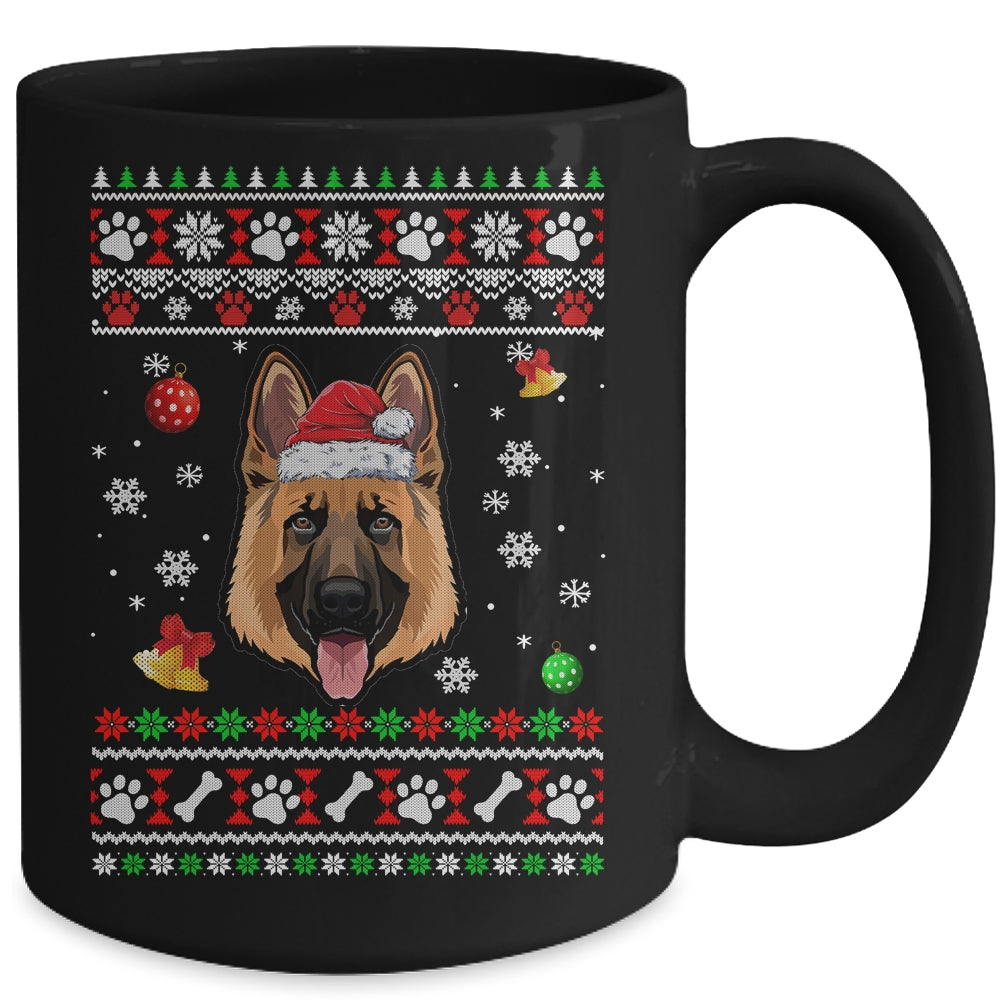 Merry Christmas Ugly Xmas German Shepherd Santa Hat Funny Mug | siriusteestore
