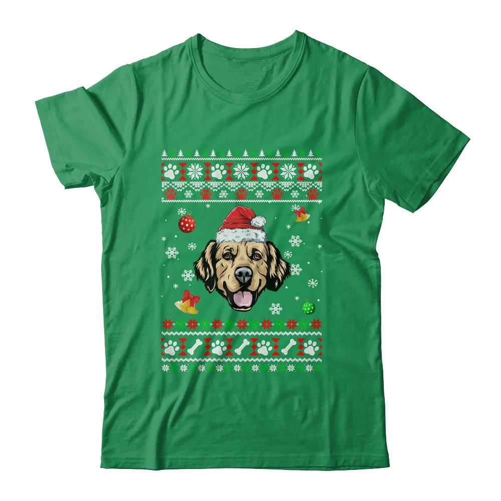 Merry Christmas Ugly Xmas Golden Retriever Santa Hat Funny Shirt & Sweatshirt | siriusteestore