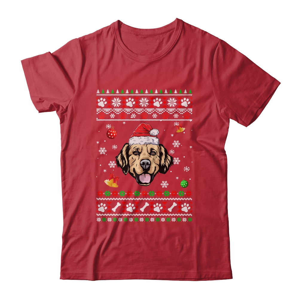 Merry Christmas Ugly Xmas Golden Retriever Santa Hat Funny Shirt & Sweatshirt | siriusteestore
