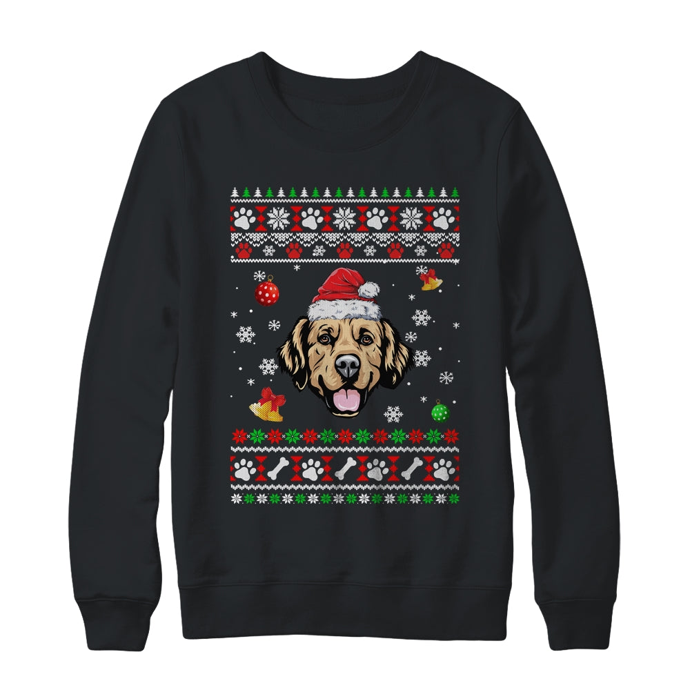 Merry Christmas Ugly Xmas Golden Retriever Santa Hat Funny Shirt & Sweatshirt | siriusteestore