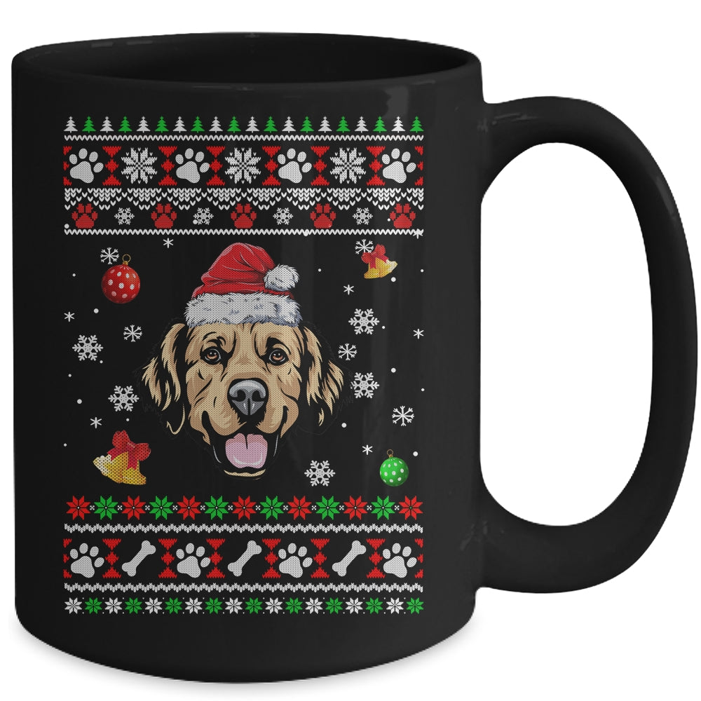 Merry Christmas Ugly Xmas Golden Retriever Santa Hat Funny Mug | siriusteestore