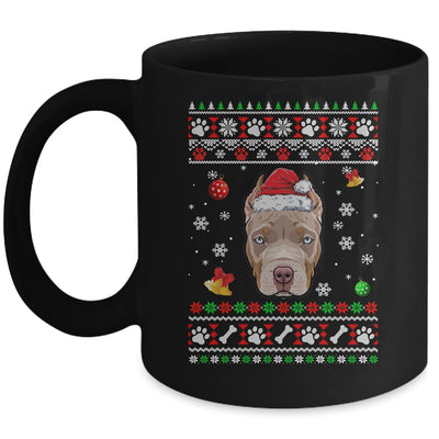 Merry Christmas Ugly Xmas Pitbull Santa Hat Funny Mug | siriusteestore