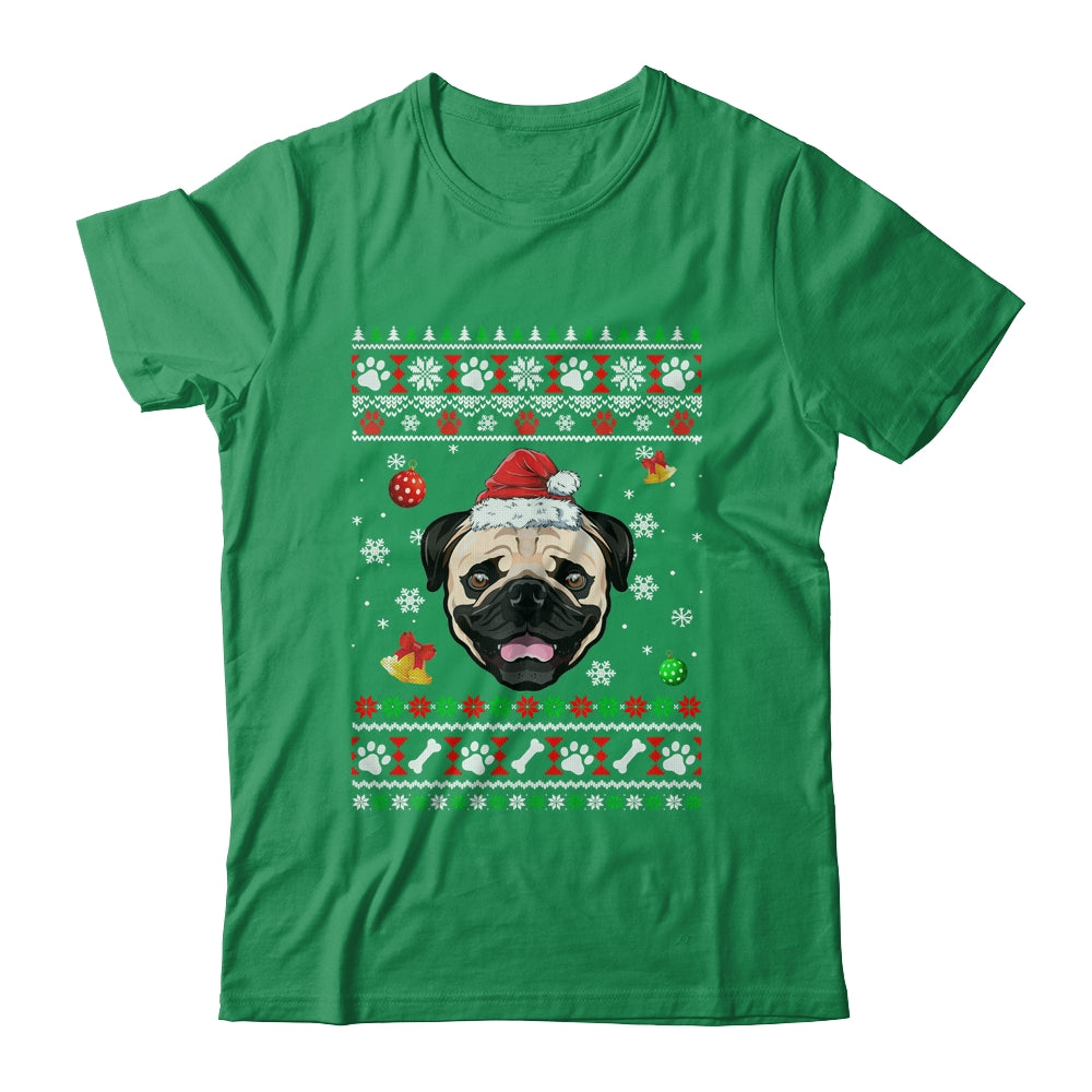 Merry Christmas Ugly Xmas Pug Santa Hat Funny Shirt & Sweatshirt | siriusteestore
