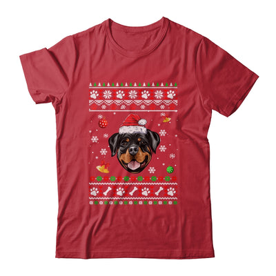 Merry Christmas Ugly Xmas Rottweiler Santa Hat Funny Shirt & Sweatshirt | siriusteestore
