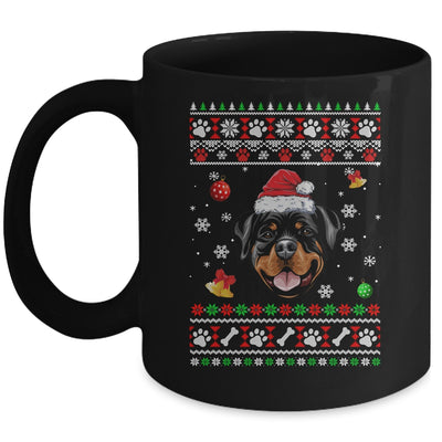 Merry Christmas Ugly Xmas Rottweiler Santa Hat Funny Mug | siriusteestore