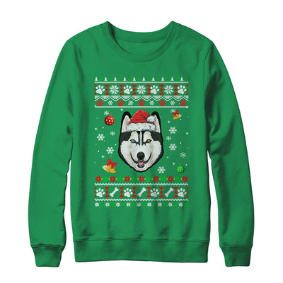 Merry Christmas Ugly Xmas Siberian Husky Santa Hat Funny Shirt & Sweatshirt | siriusteestore