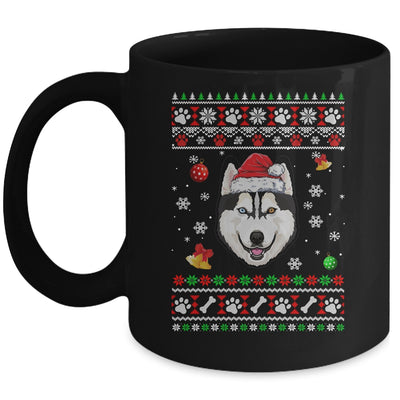 Merry Christmas Ugly Xmas Siberian Husky Santa Hat Funny Mug | siriusteestore