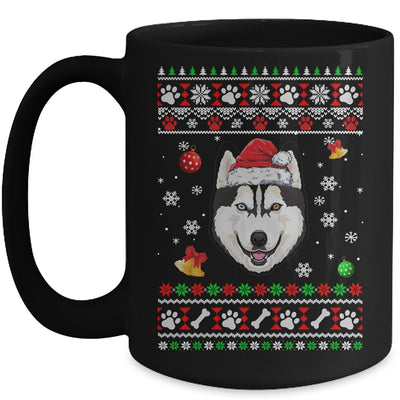 Merry Christmas Ugly Xmas Siberian Husky Santa Hat Funny Mug | siriusteestore