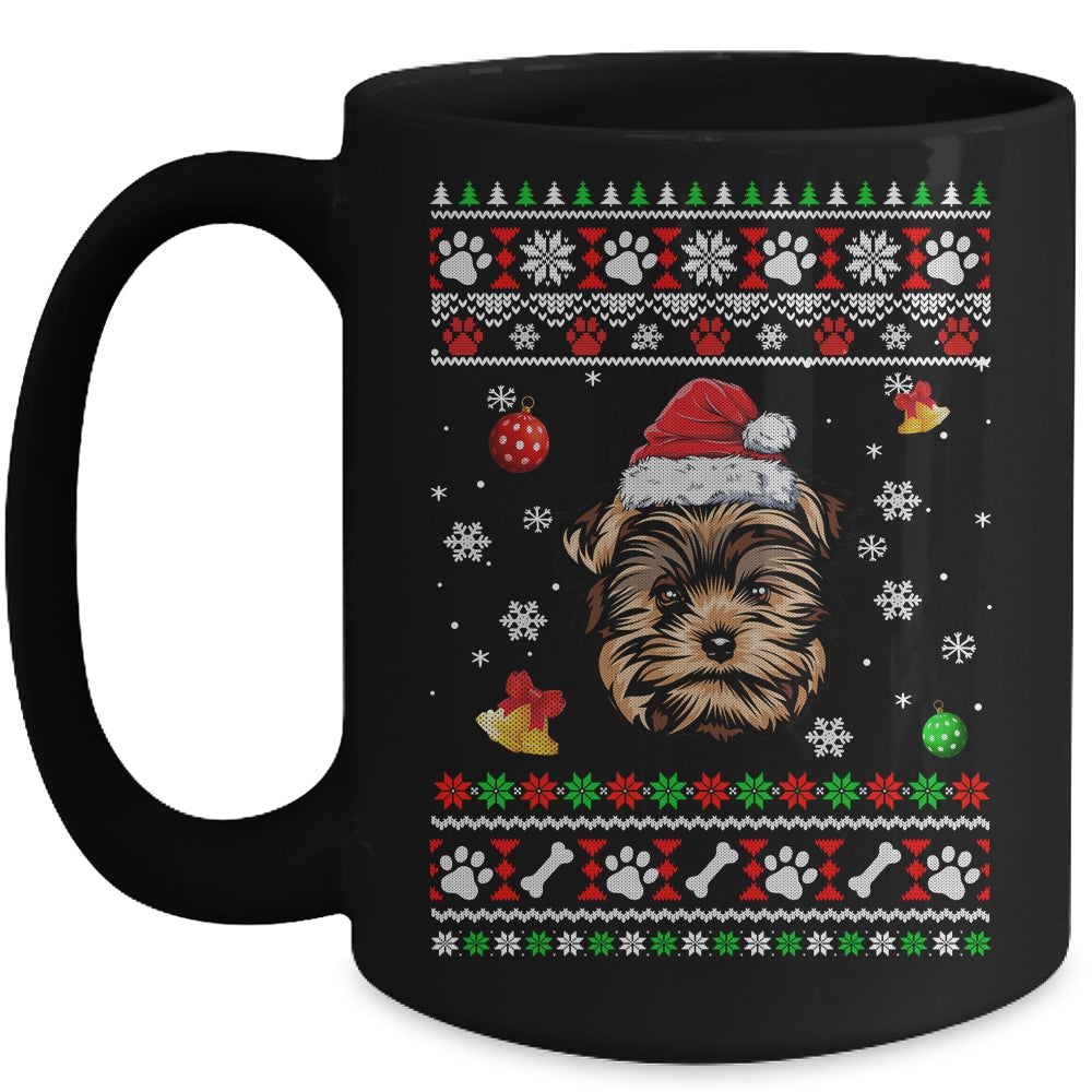 Merry Christmas Ugly Xmas Yorkie Santa Hat Funny Mug | siriusteestore