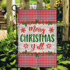 Merry Christmas Y'all Flag Buffalo Check Plaid Xmas Quote | siriusteestore
