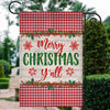Merry Christmas Y'all Flag Buffalo Check Plaid Xmas Quote | siriusteestore