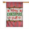 Merry Christmas Y'all Flag Buffalo Check Plaid Xmas Quote | siriusteestore