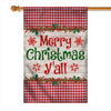 Merry Christmas Y'all Flag Buffalo Plaid Check Xmas | siriusteestore