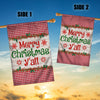 Merry Christmas Y'all Flag Buffalo Plaid Check Xmas | siriusteestore