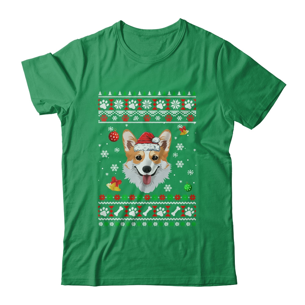 Merry Corgmas Christmas Ugly Xmas Corgi Santa Hat Funny Shirt & Sweatshirt | siriusteestore