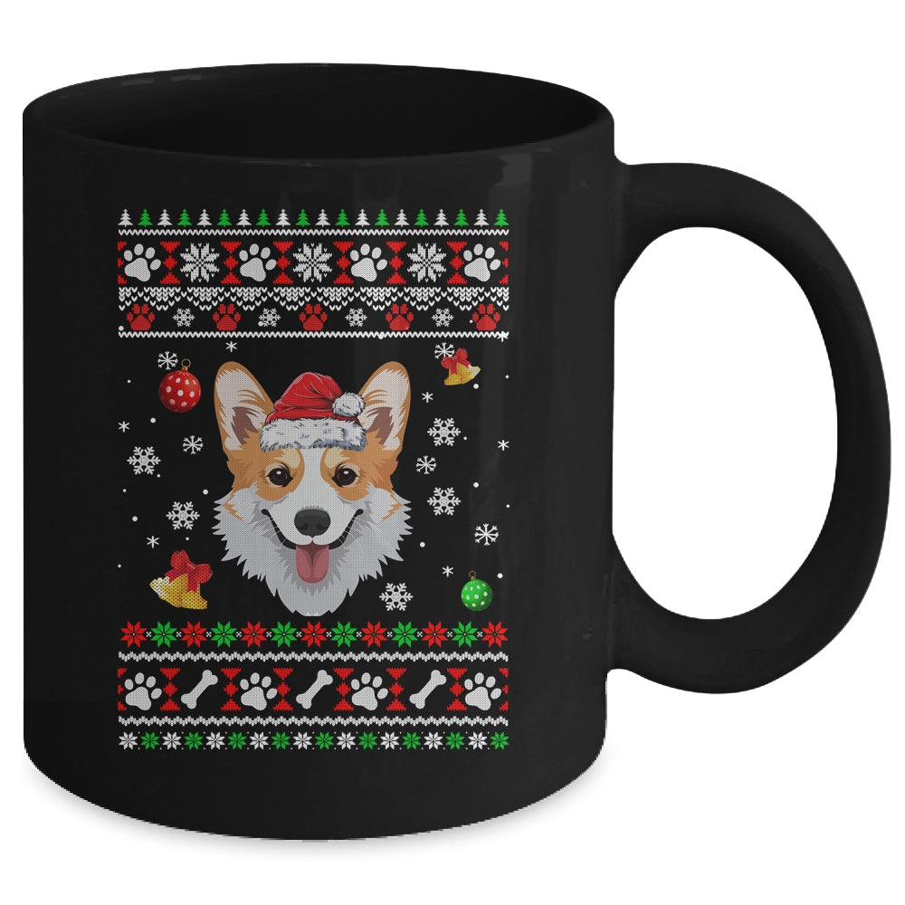Merry Corgmas Christmas Ugly Xmas Corgi Santa Hat Funny Mug | siriusteestore