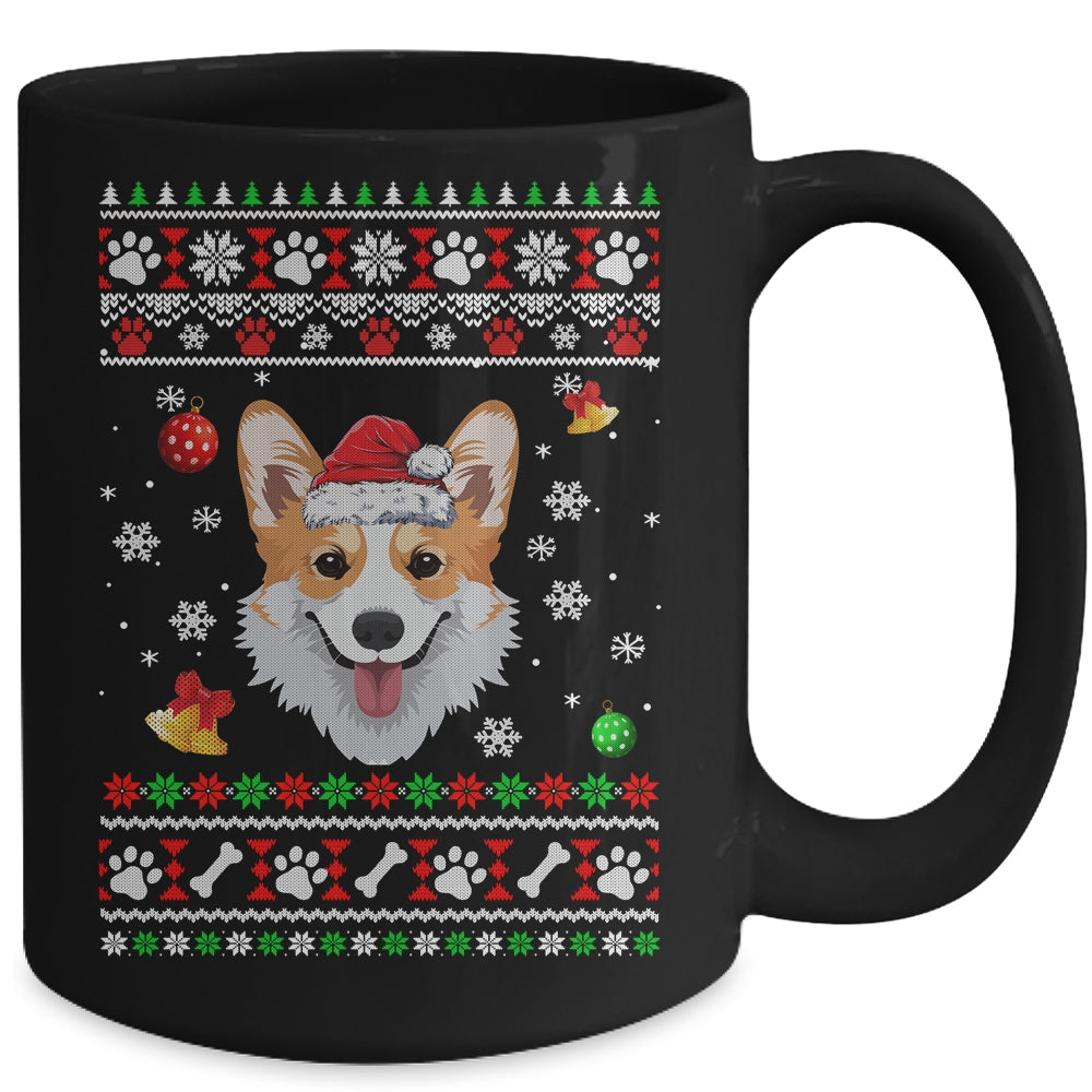 Merry Corgmas Christmas Ugly Xmas Corgi Santa Hat Funny Mug | siriusteestore