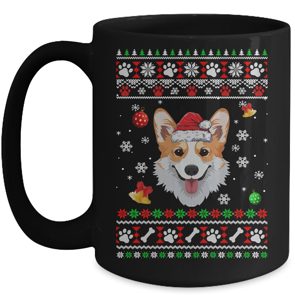 Merry Corgmas Christmas Ugly Xmas Corgi Santa Hat Funny Mug | siriusteestore
