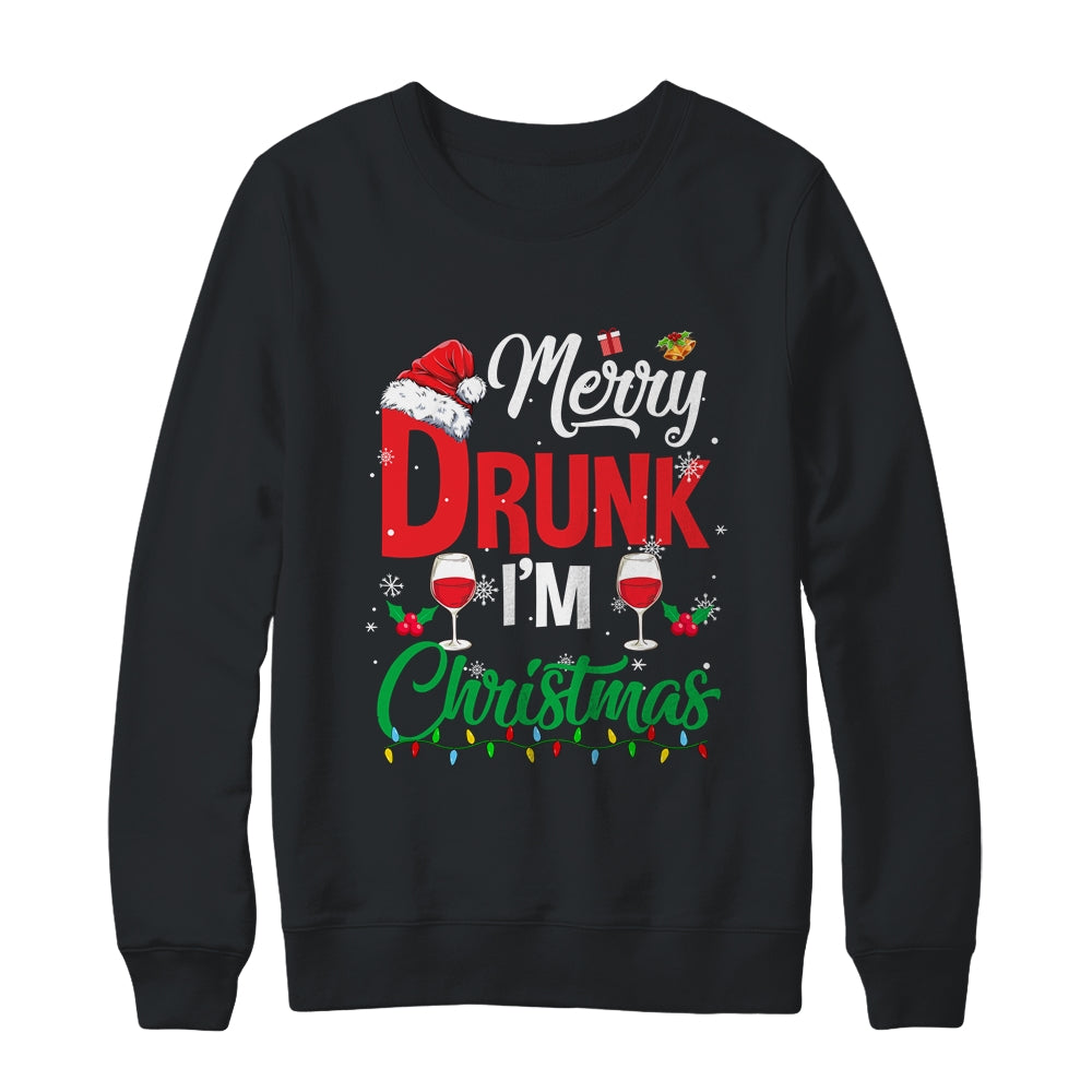 Merry Drunk Im Christmas Funny Naughty Drinking Shirt & Sweatshirt | siriusteestore