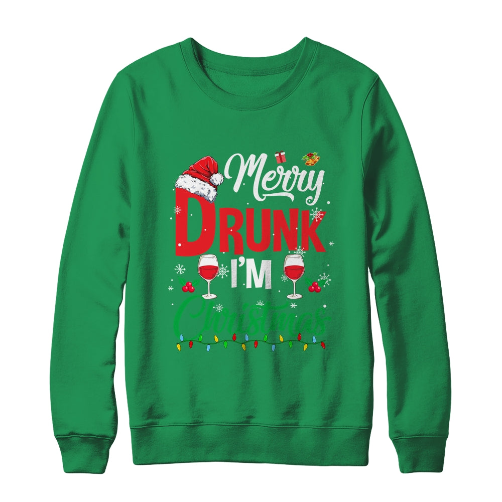Merry Drunk Im Christmas Funny Naughty Drinking Shirt & Sweatshirt | siriusteestore
