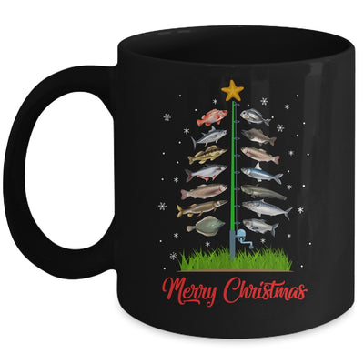 Merry Fishmas Christmas Tree Fish Funny Fishing Mug | siriusteestore