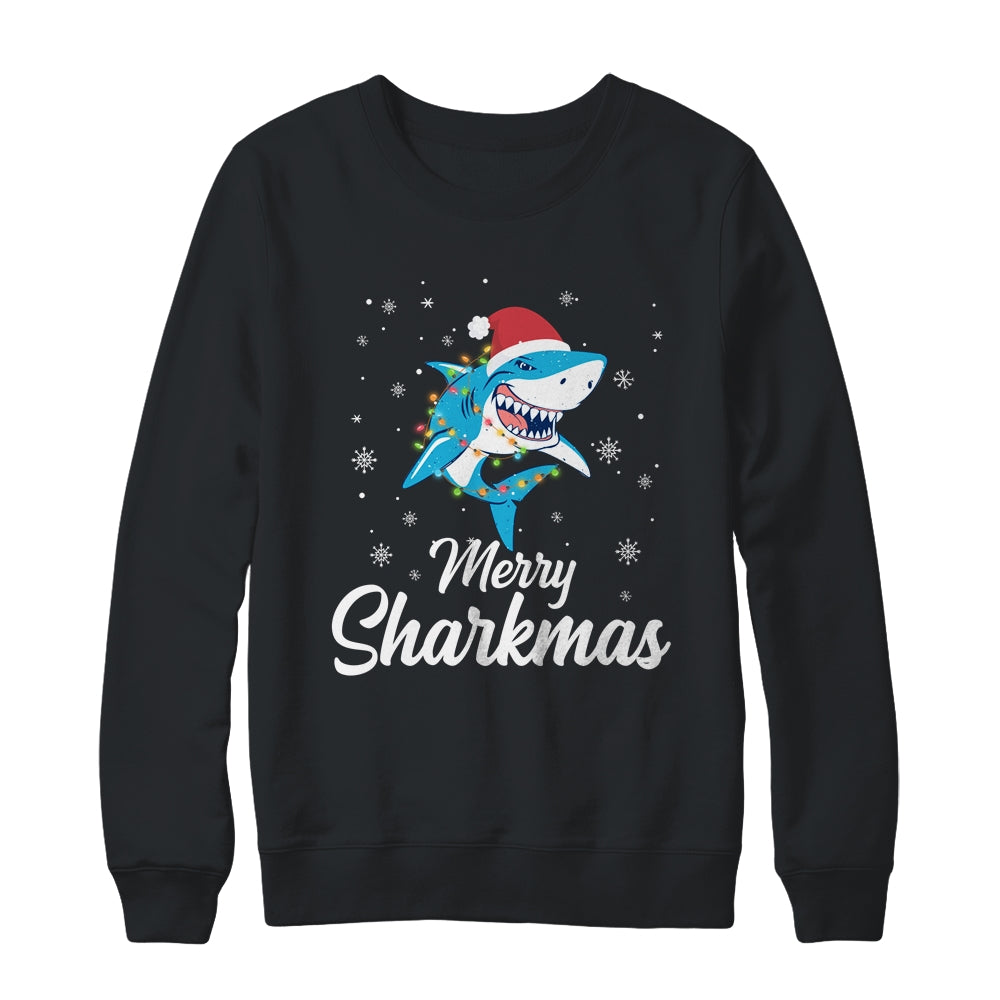 Merry Sharkmas Santa Christmas Sharks Lover Gift Shirt & Sweatshirt | siriusteestore