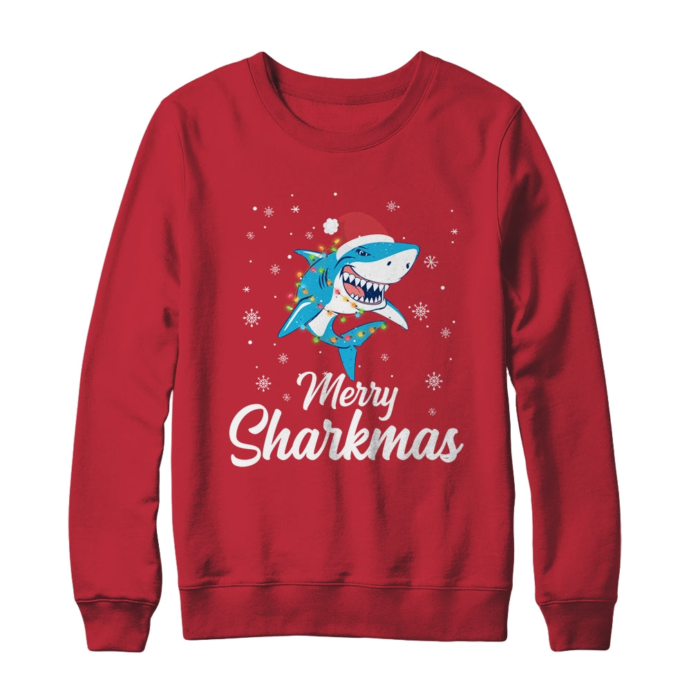 Merry Sharkmas Santa Christmas Sharks Lover Gift Shirt & Sweatshirt | siriusteestore