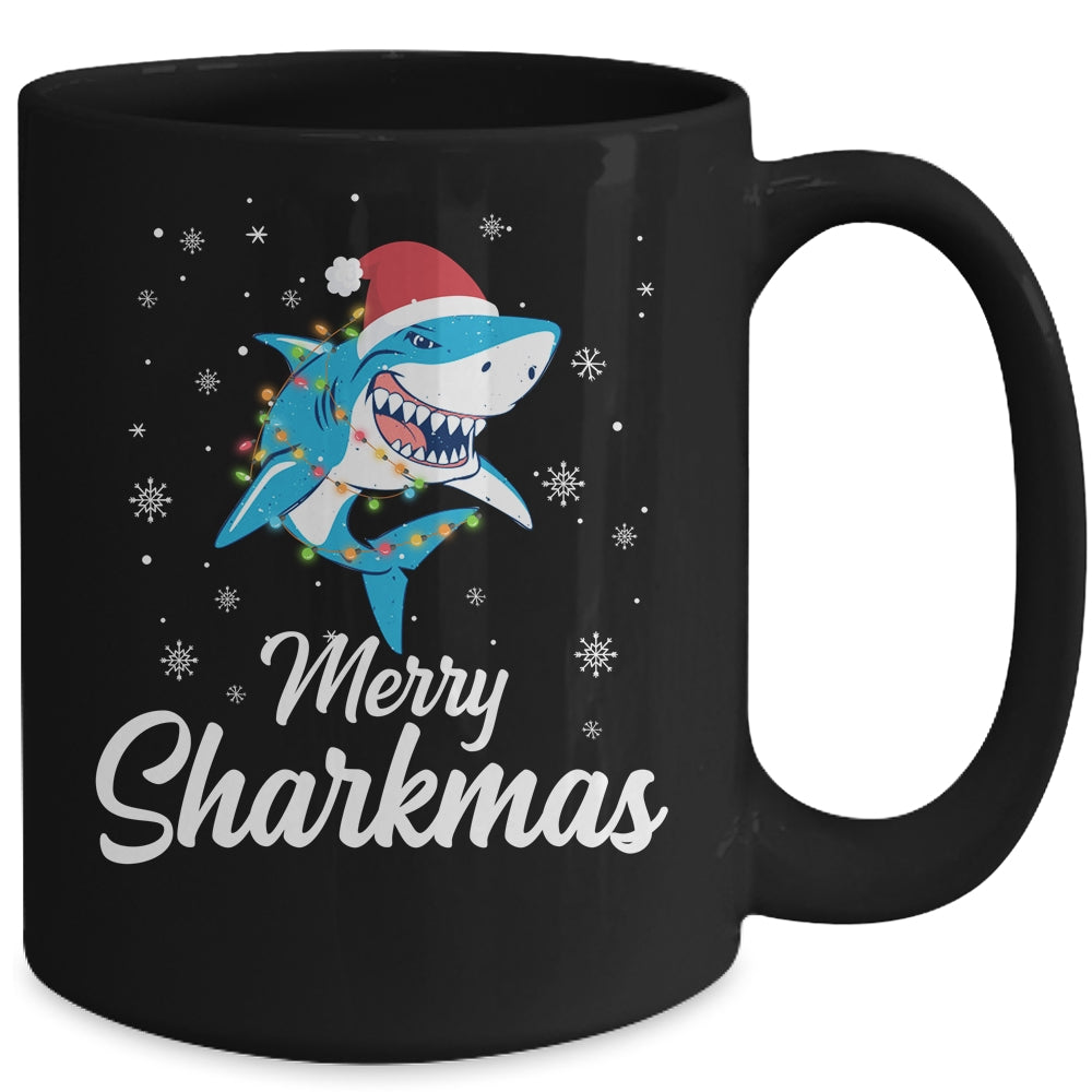 Merry Sharkmas Santa Christmas Sharks Lover Gift Mug | siriusteestore