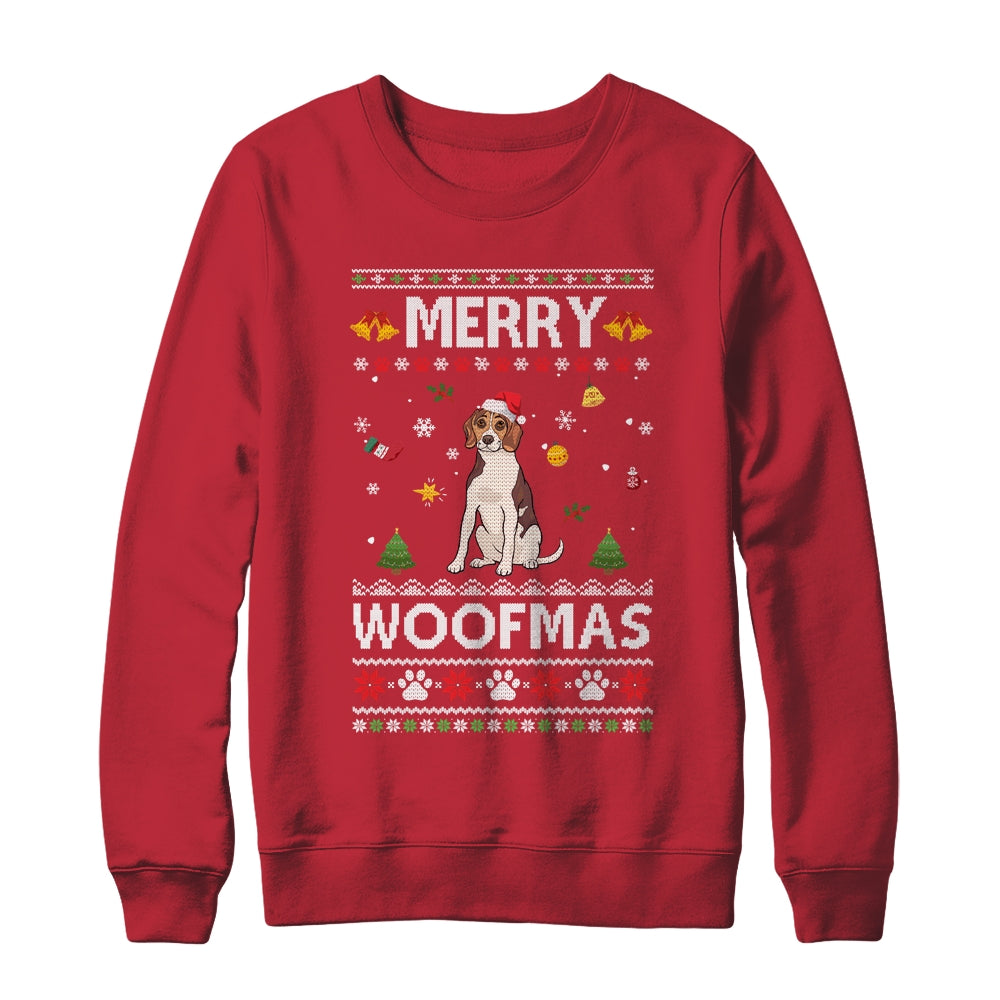 Merry Woofmas Beagle Santa Reindeer Ugly Christmas Sweater Shirt & Sweatshirt | siriusteestore
